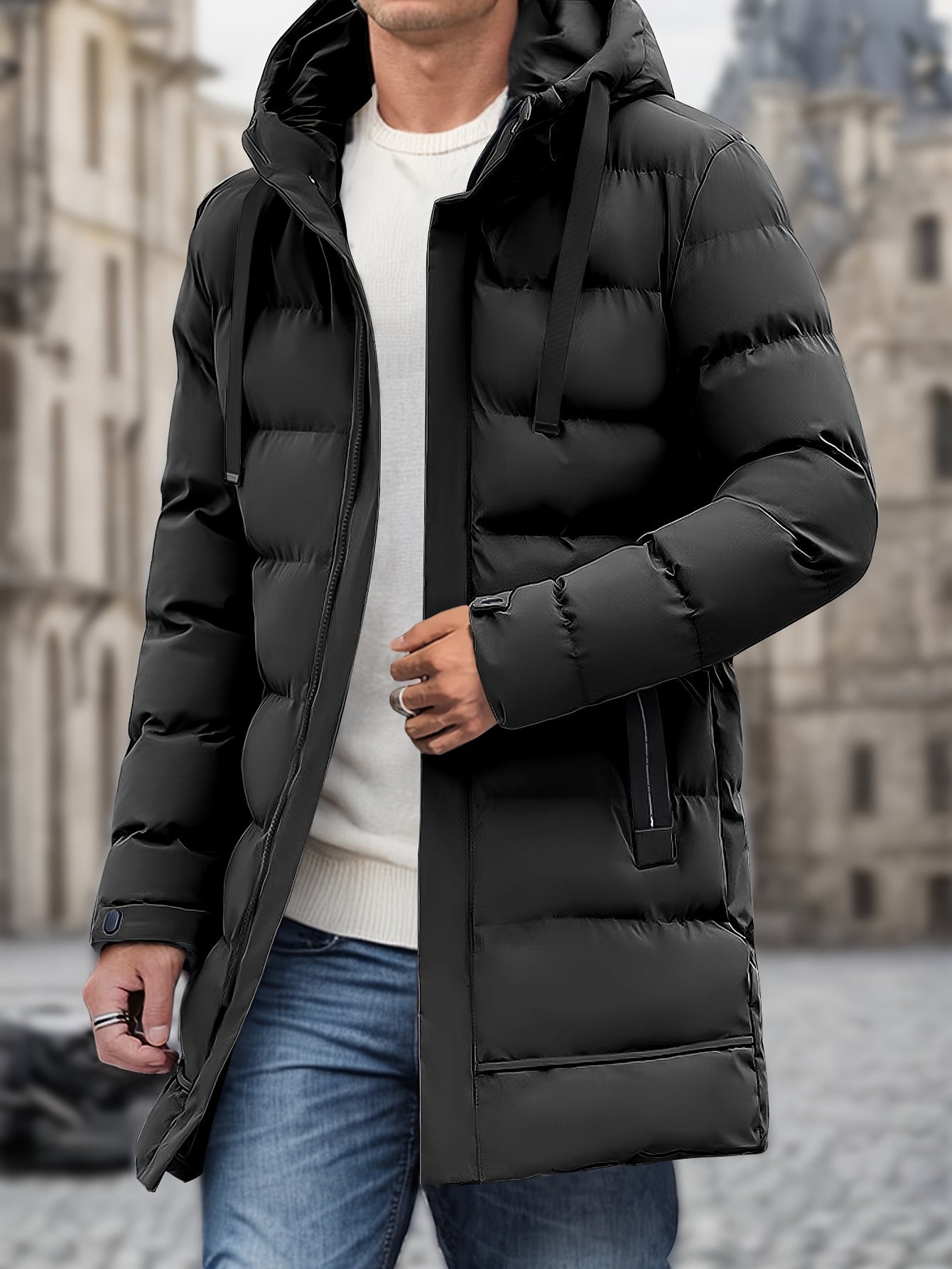 Thermal Insulated Long Puffer Coat for Men