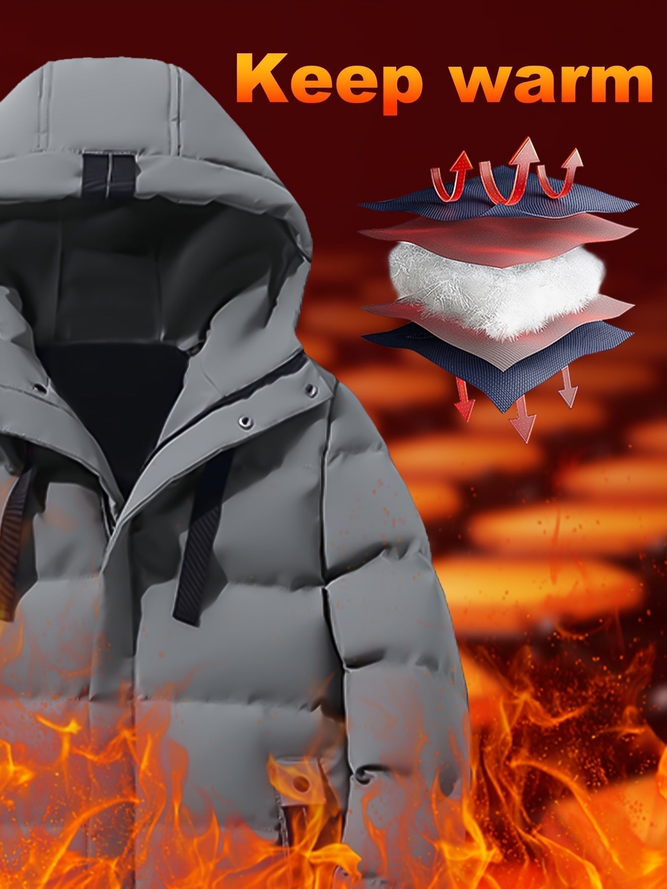 Thermal Insulated Long Puffer Coat for Men