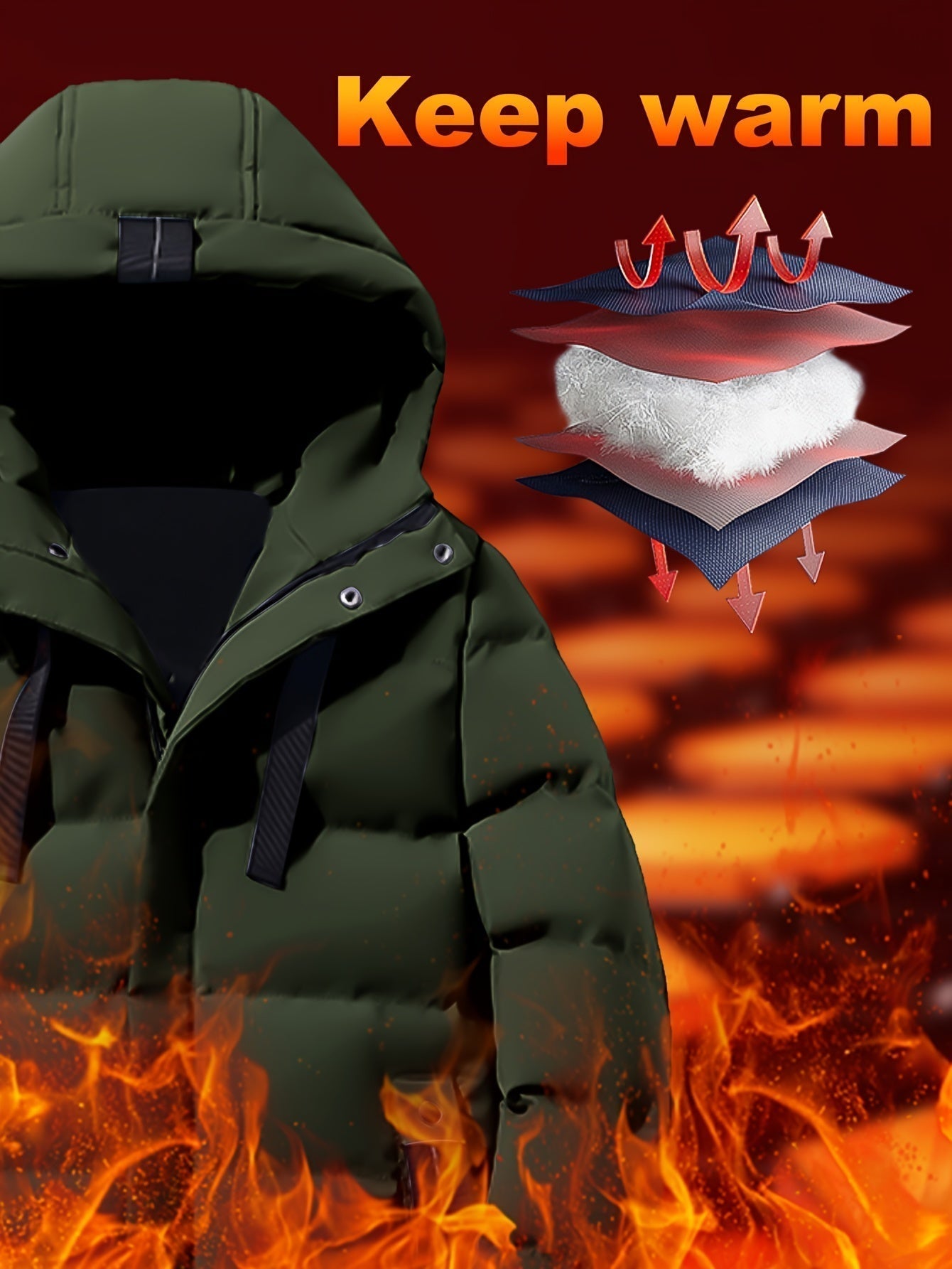 Thermal Insulated Long Puffer Coat for Men