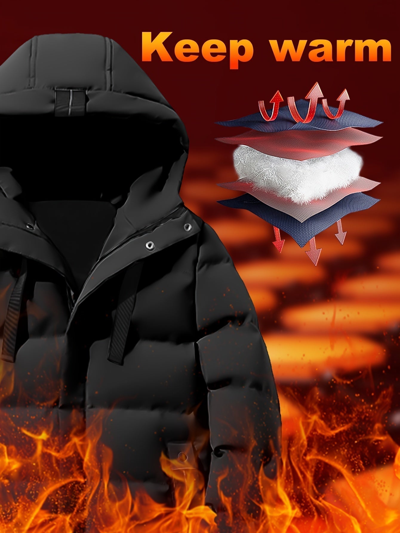 Thermal Insulated Long Puffer Coat for Men