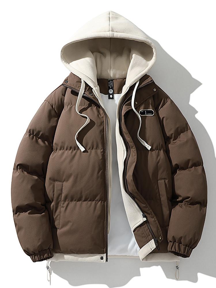 Warm Men's Puffer Hooded Jacket Coat - OutfitLondon