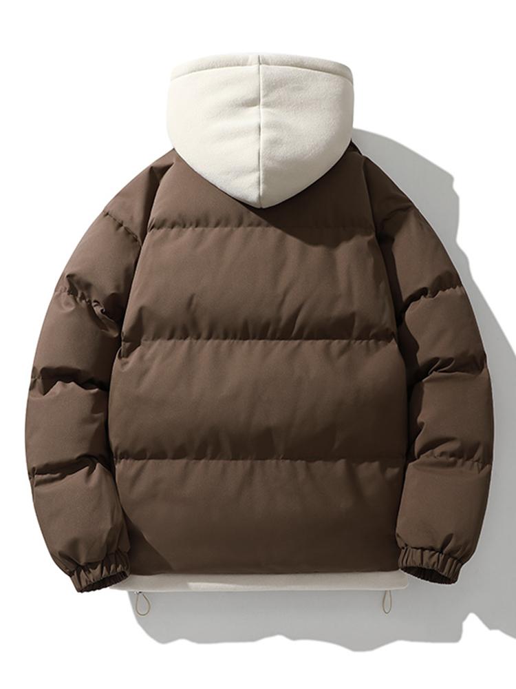 Warm Men's Puffer Hooded Jacket Coat