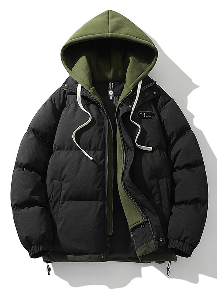 Warm Men's Puffer Hooded Jacket Coat