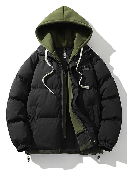 Warm Men's Puffer Hooded Jacket Coat