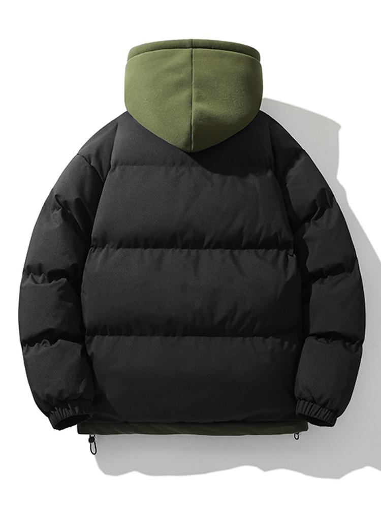 Warm Men's Puffer Hooded Jacket Coat