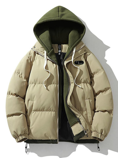 Warm Men's Puffer Hooded Jacket Coat