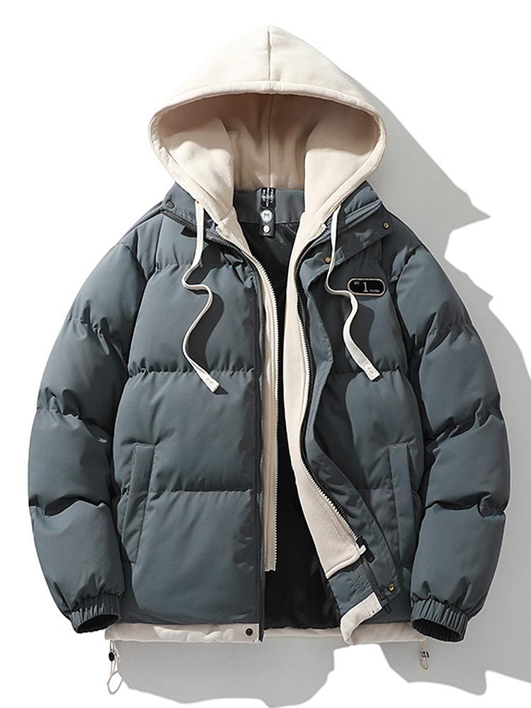 Warm Men's Puffer Hooded Jacket Coat