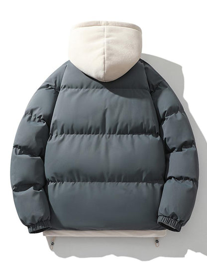 Warm Men's Puffer Hooded Jacket Coat