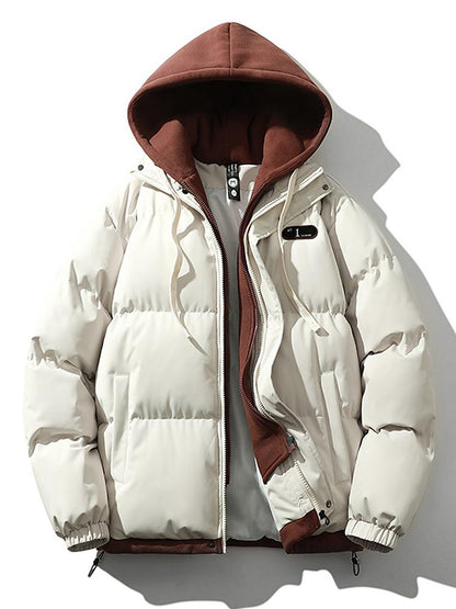 Warm Men's Puffer Hooded Jacket Coat