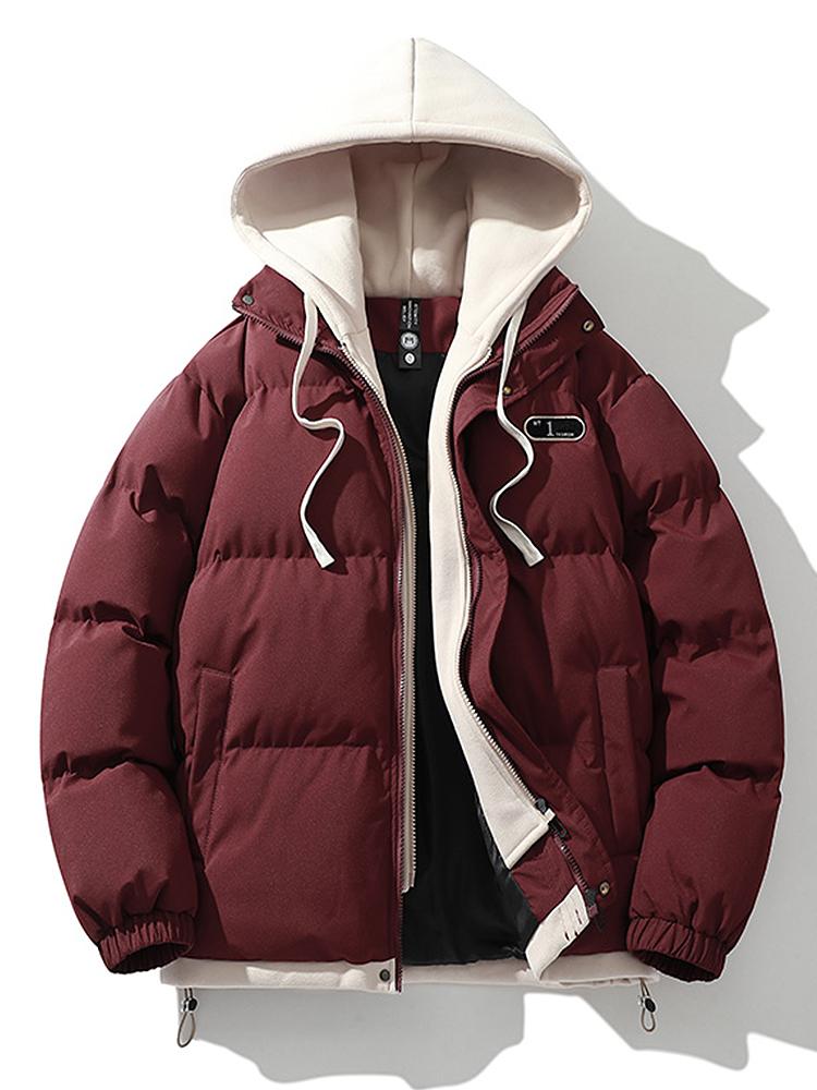 Warm Men's Puffer Hooded Jacket Coat