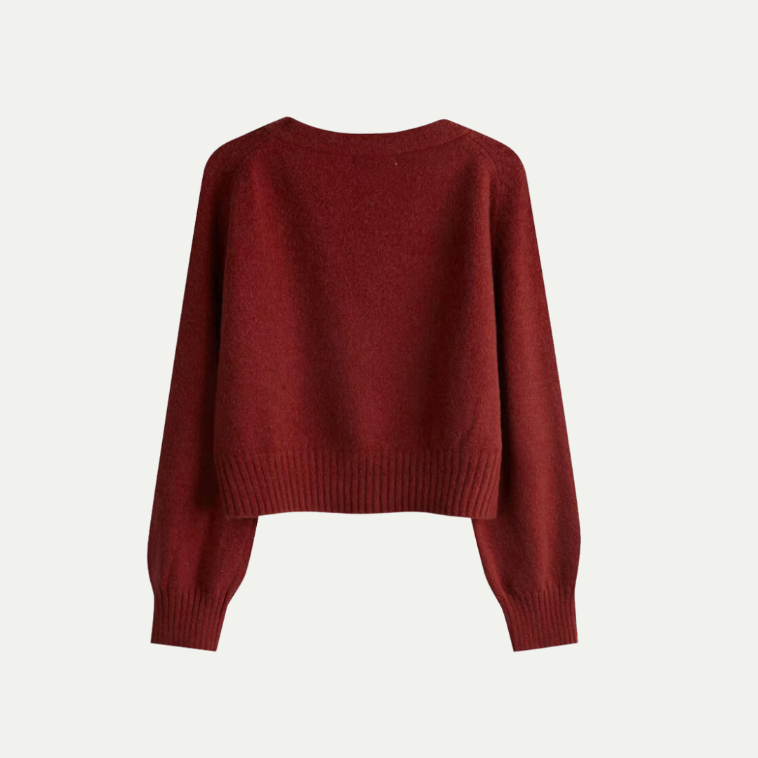Women's Cozy Crew Neck Short Cardigan