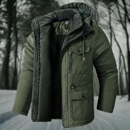 Warm Fleece Lined Men's Winter Parka Coat