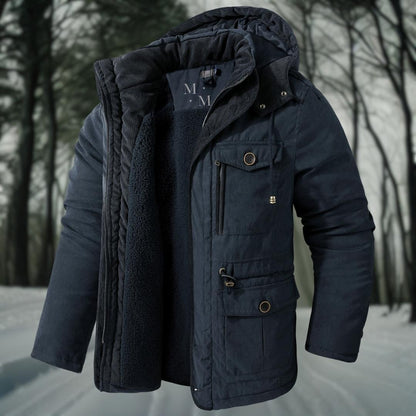 Warm Fleece Lined Men's Winter Parka Coat