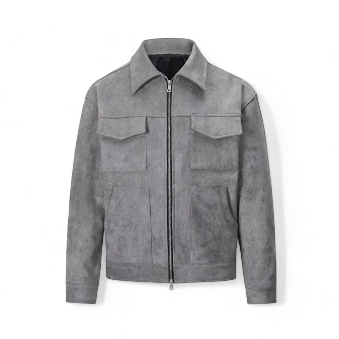 Relaxed Fit Suede Leather Mens Jacket - OutfitLondon