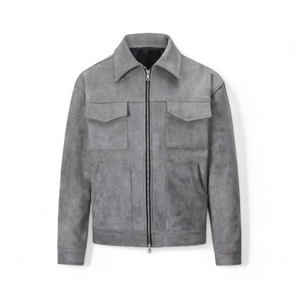 Relaxed Fit Suede Leather Mens Jacket - OutfitLondon