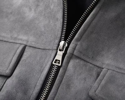 Relaxed Fit Suede Leather Mens Jacket