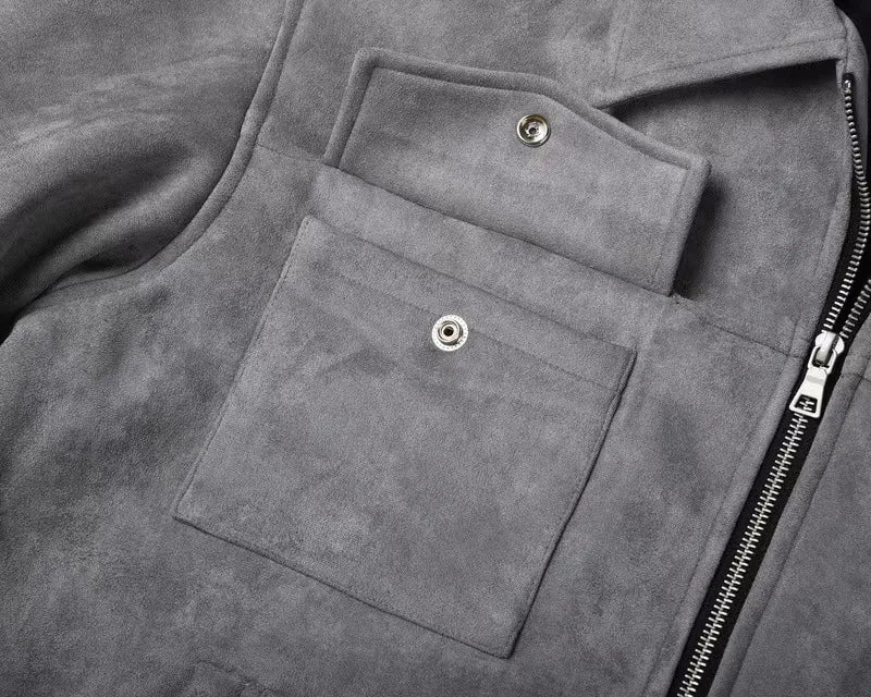 Relaxed Fit Suede Leather Mens Jacket