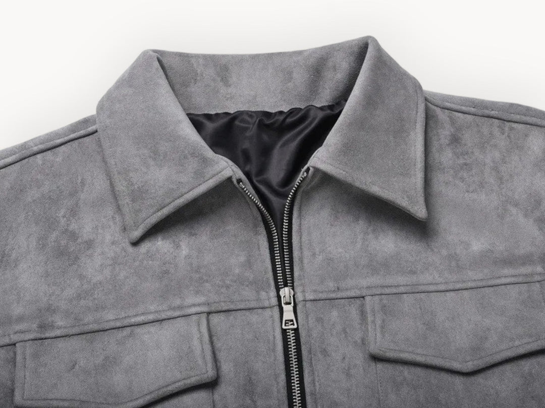 Relaxed Fit Suede Leather Mens Jacket