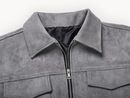 Relaxed Fit Suede Leather Mens Jacket
