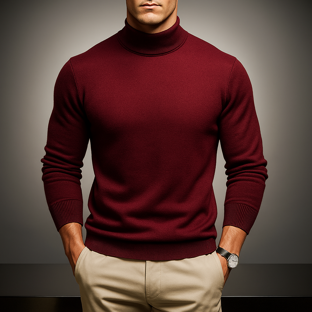 Luxury Mens Classic Crew Neck Wool Sweater