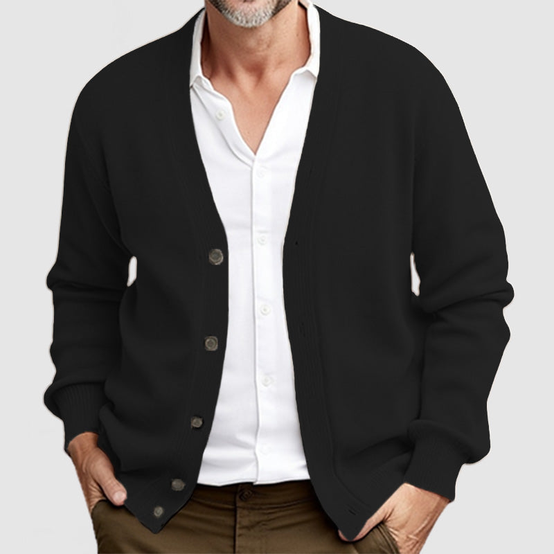 Preston Men's Long Sleeve Cardigan Sweater - OutfitLondon