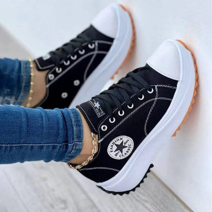 Comfortable Platform Lace Up Sneakers