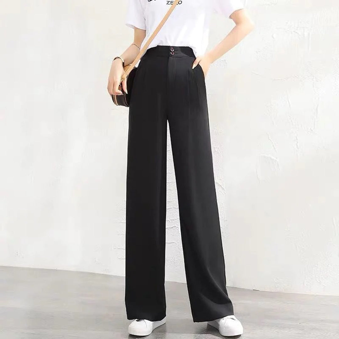 Relaxed Fit High Waisted Casual Pants