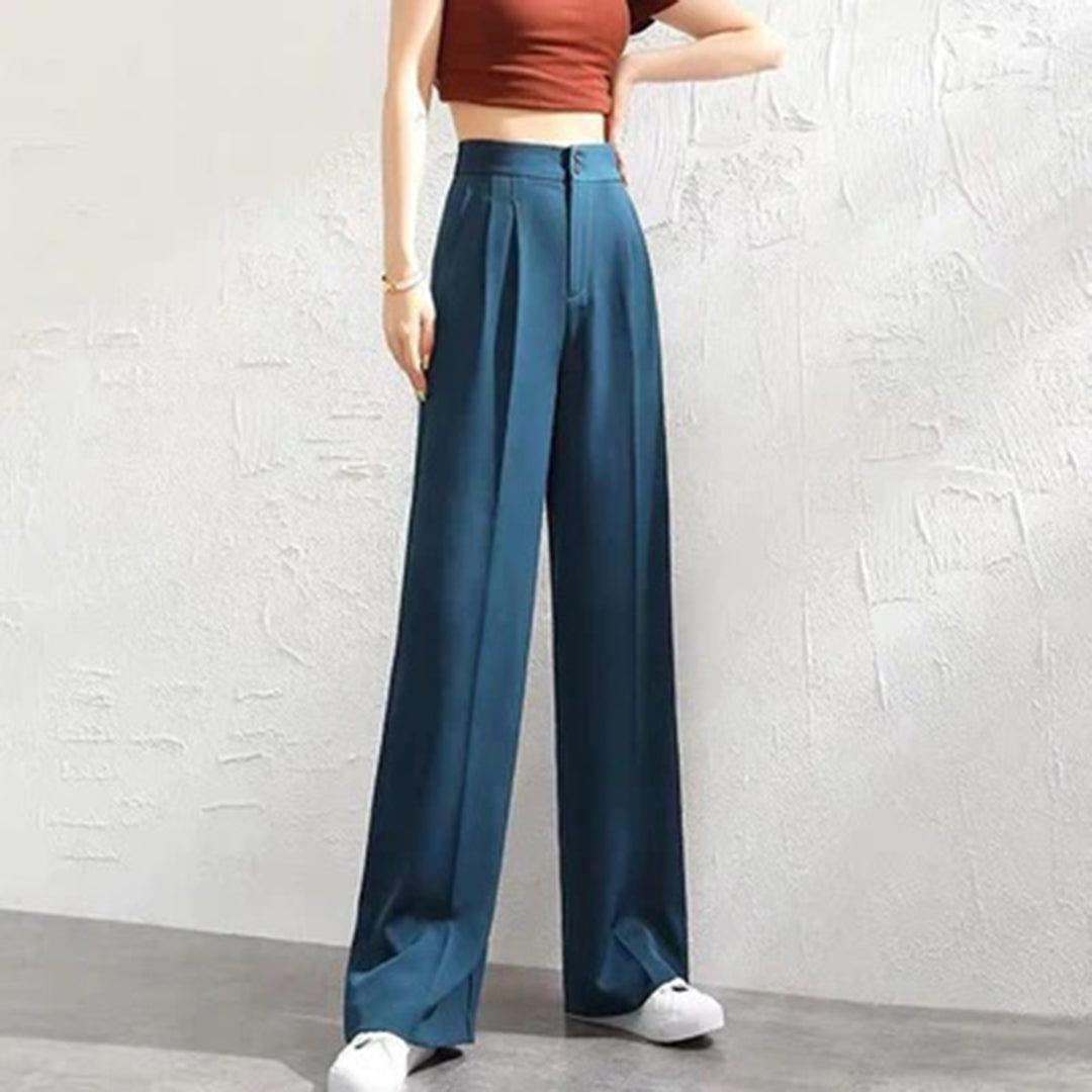 Relaxed Fit High Waisted Casual Pants