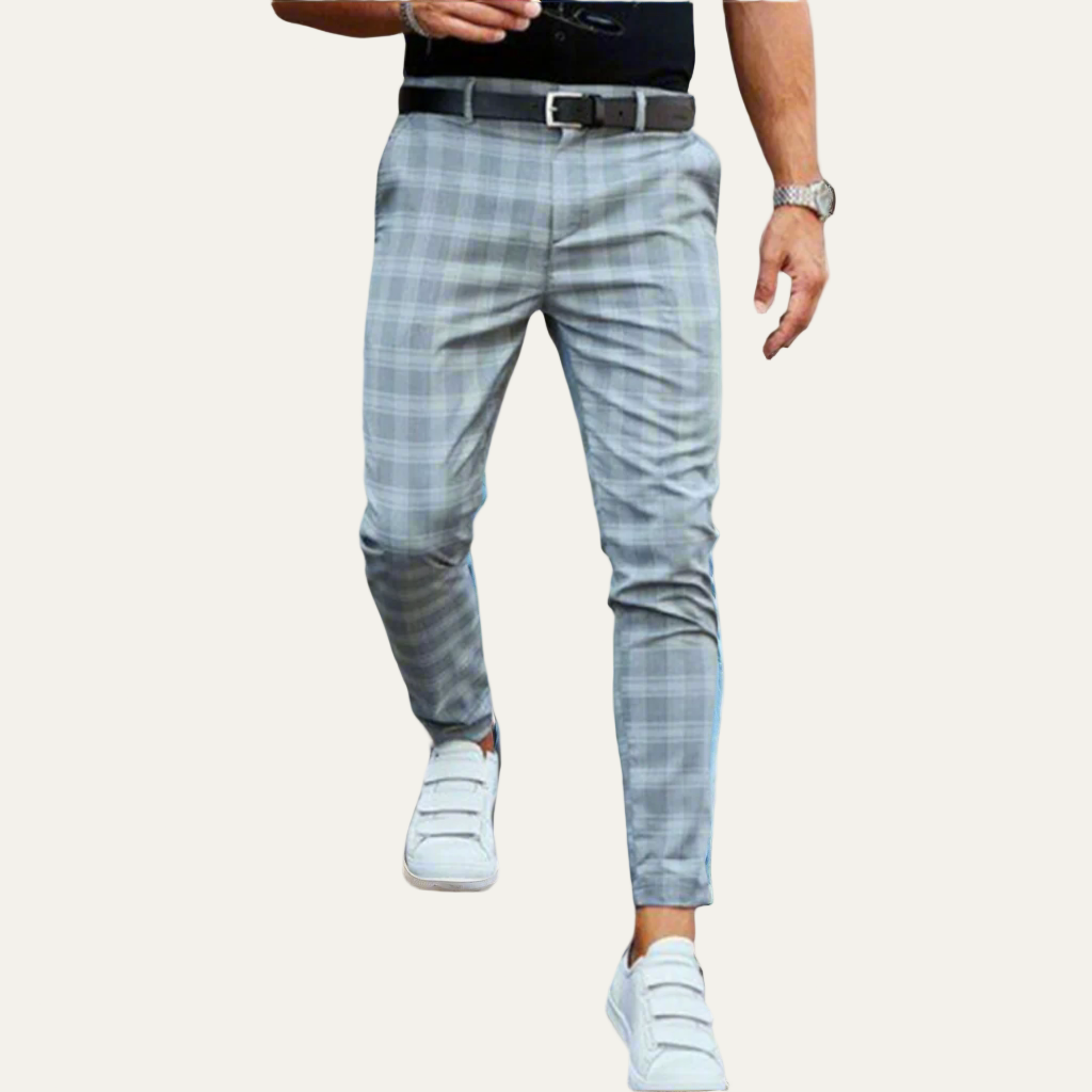Men's Fit Checked Formal Pants