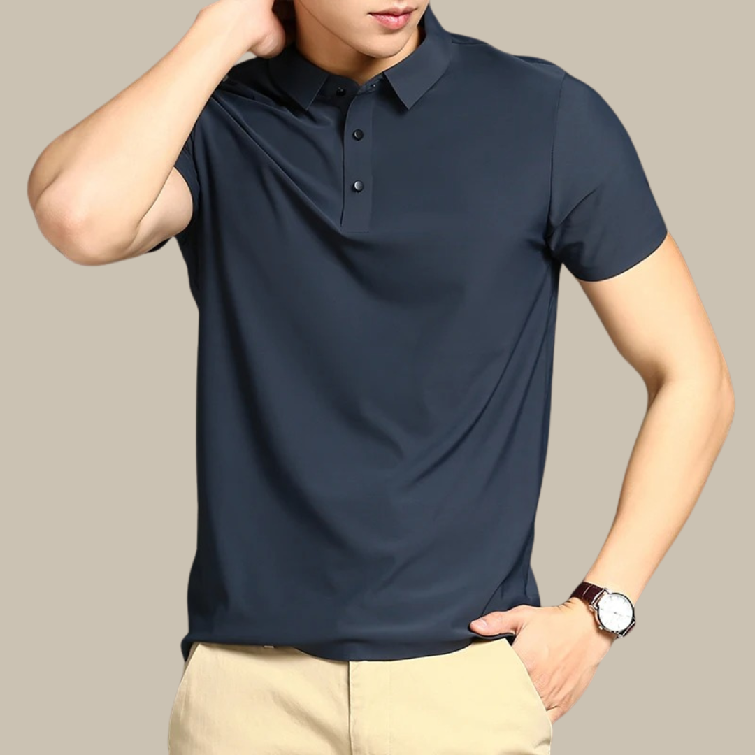 Men's Comfortable Short Sleeve Polo Shirt with Lightweight Cotton