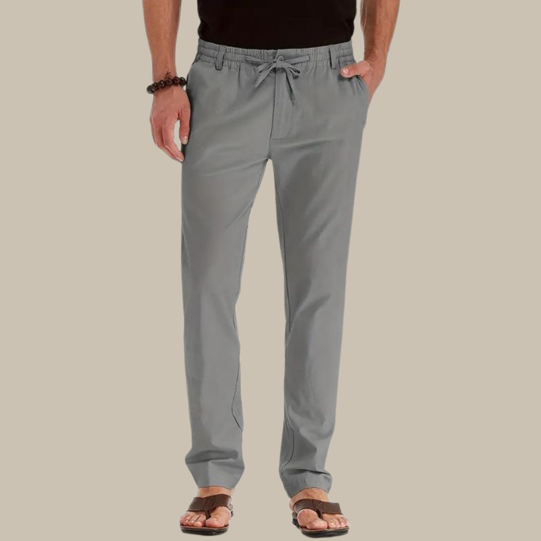 Relaxed Fit Mens Summer Pants with Elastic Waist