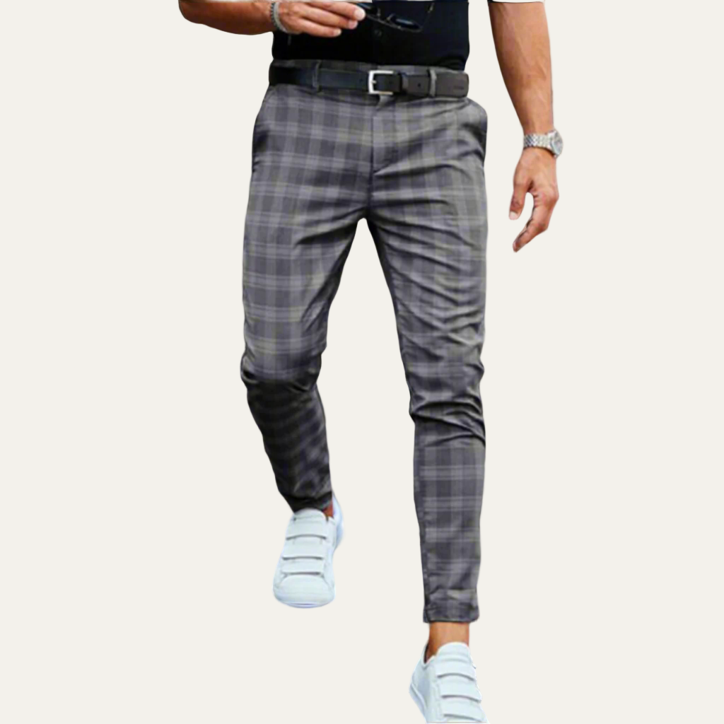 Men's Fit Checked Formal Pants
