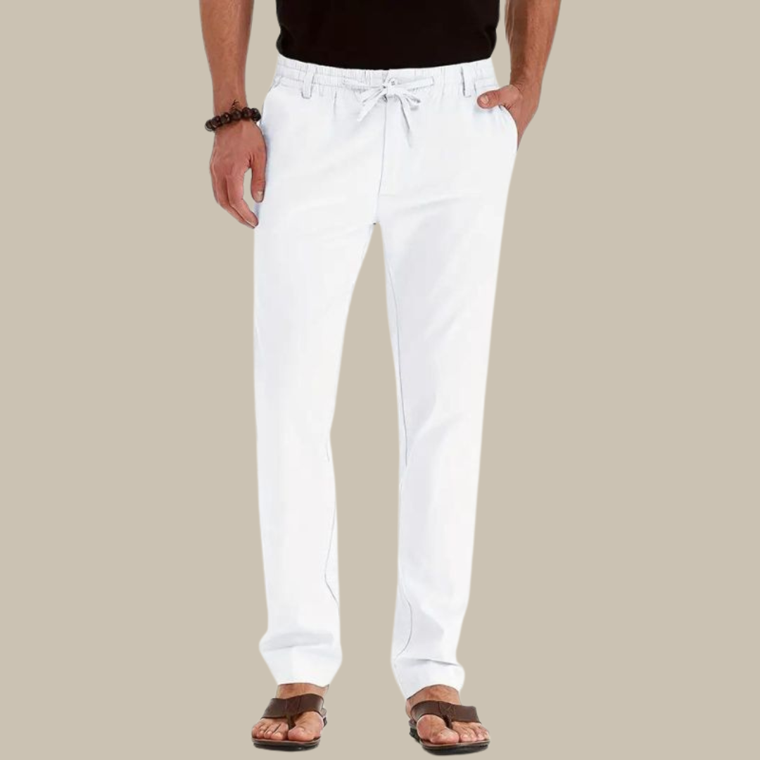Relaxed Fit Mens Summer Pants with Elastic Waist