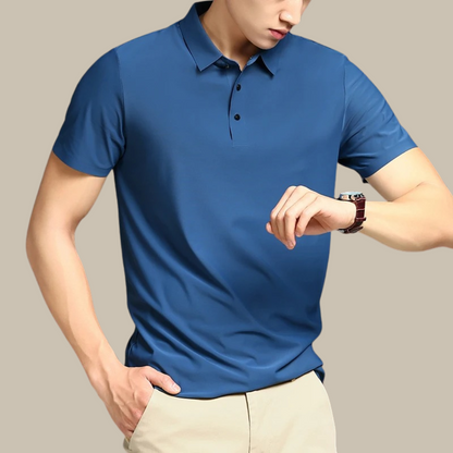 Men's Comfortable Short Sleeve Polo Shirt with Lightweight Cotton