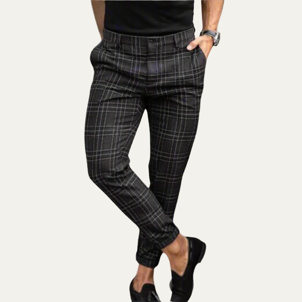 Men's Fit Checked Formal Pants - OutfitLondon