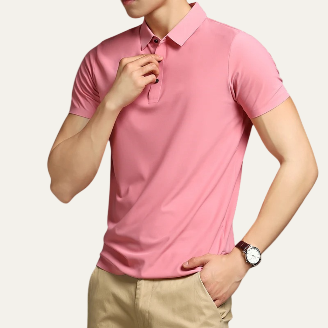 Men's Athletic Golf Polo Shirt with Classic Collar