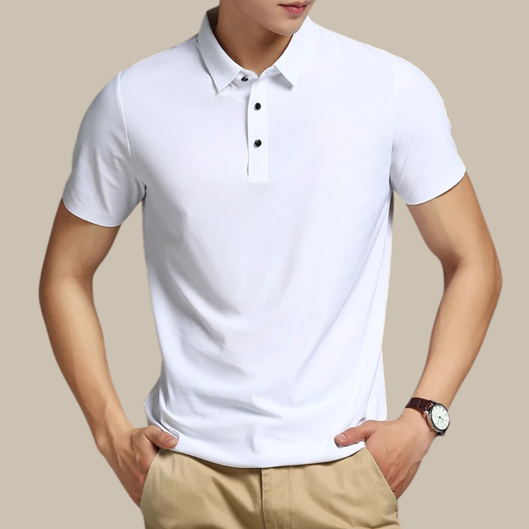 Men's Comfortable Short Sleeve Polo Shirt with Lightweight Cotton