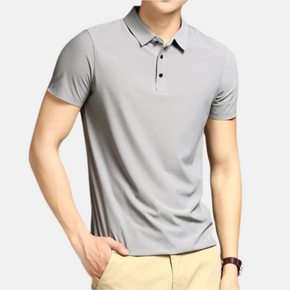 Men's Comfortable Short Sleeve Polo Shirt with Lightweight Cotton