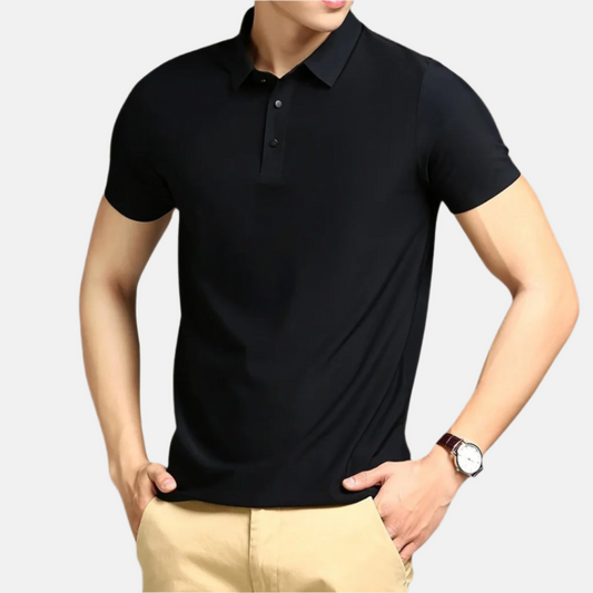 Men's Comfortable Short Sleeve Polo Shirt with Lightweight Cotton - OutfitLondon