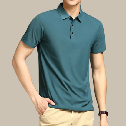 Men's Comfortable Short Sleeve Polo Shirt with Lightweight Cotton