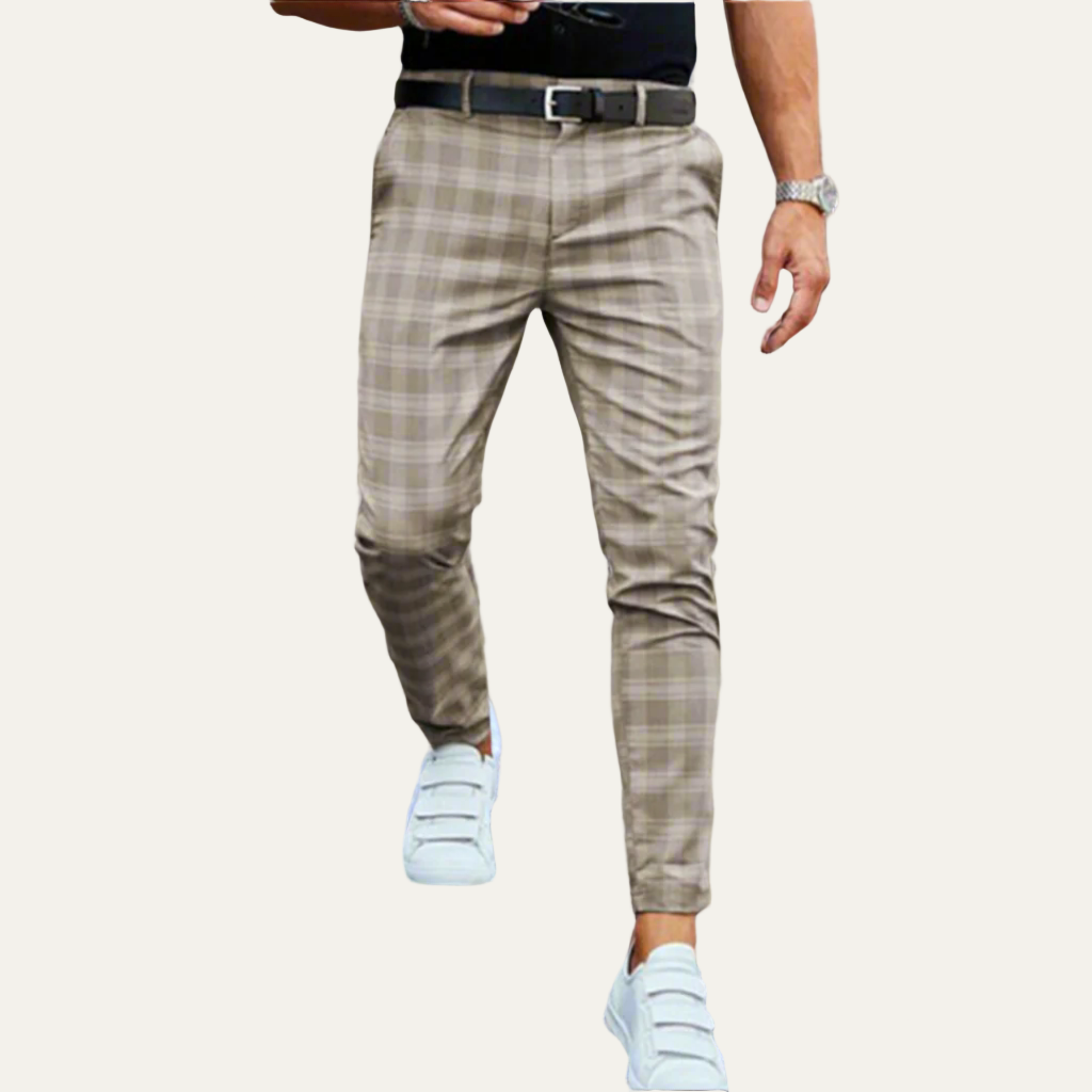 Men's Fit Checked Formal Pants
