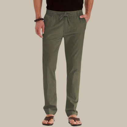 Relaxed Fit Mens Summer Pants with Elastic Waist