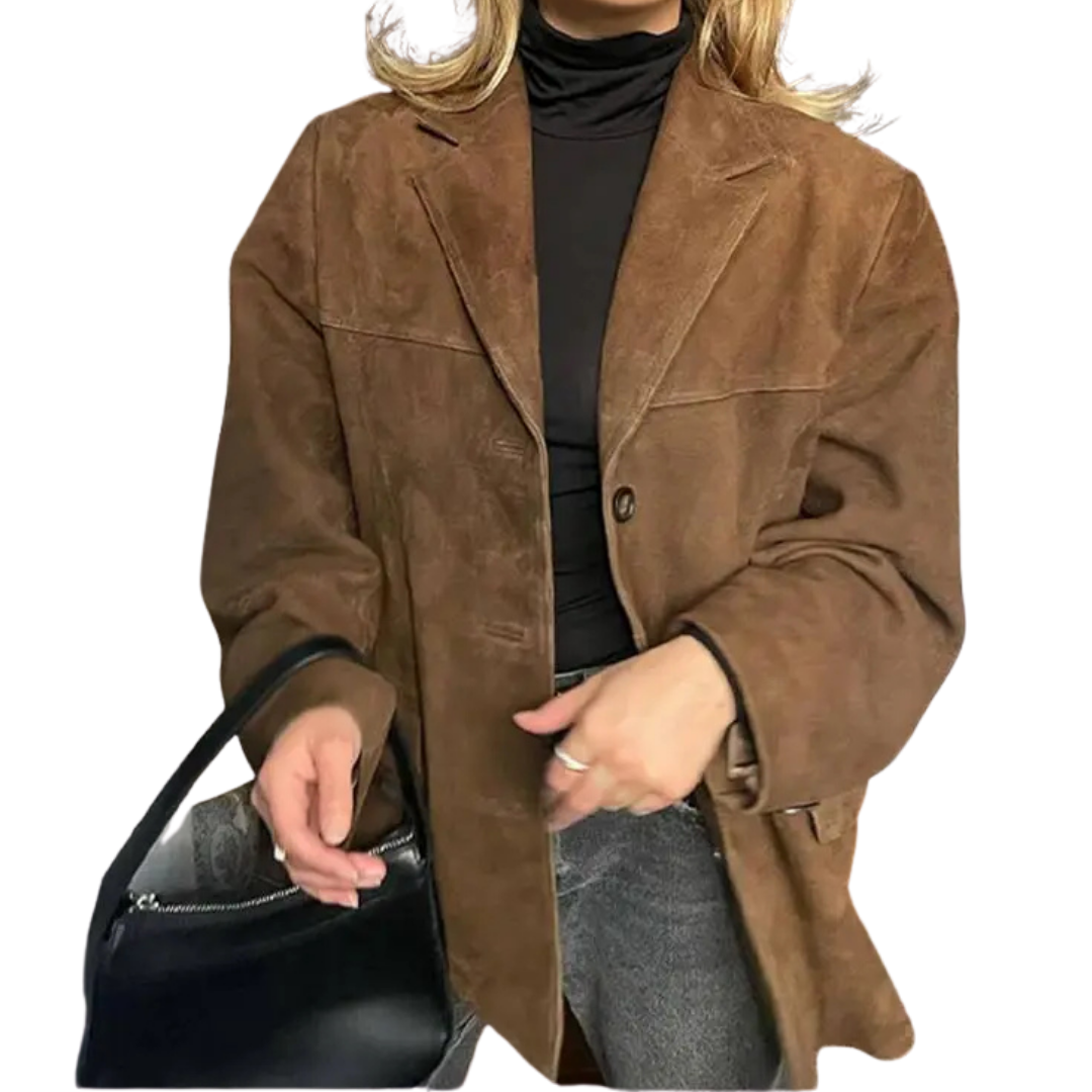 Brown Leather Classic Coat - OutfitLondon