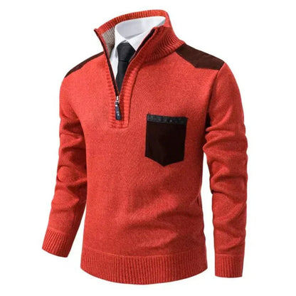 Warm Half Zip Neck Winter Sweater
