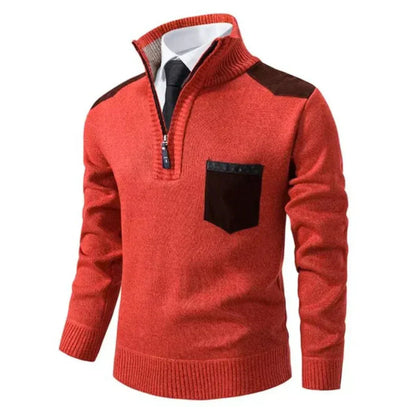 Casual Quarter Zip Crew Neck Sweater
