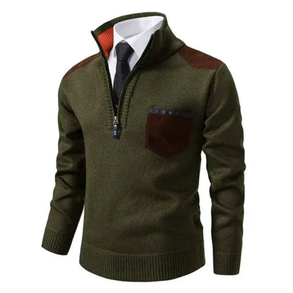Warm Half Zip Neck Winter Sweater