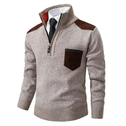Casual Quarter Zip Crew Neck Sweater