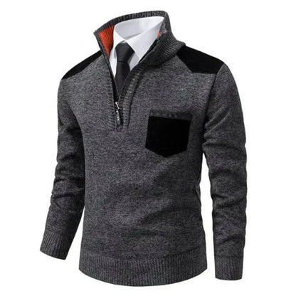Warm Half Zip Neck Winter Sweater