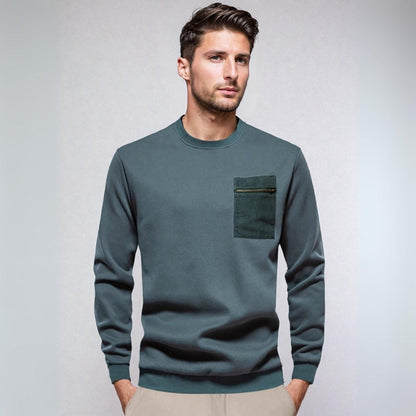 Casual Zip Sweater with Ribbed Bottom - OutfitLondon