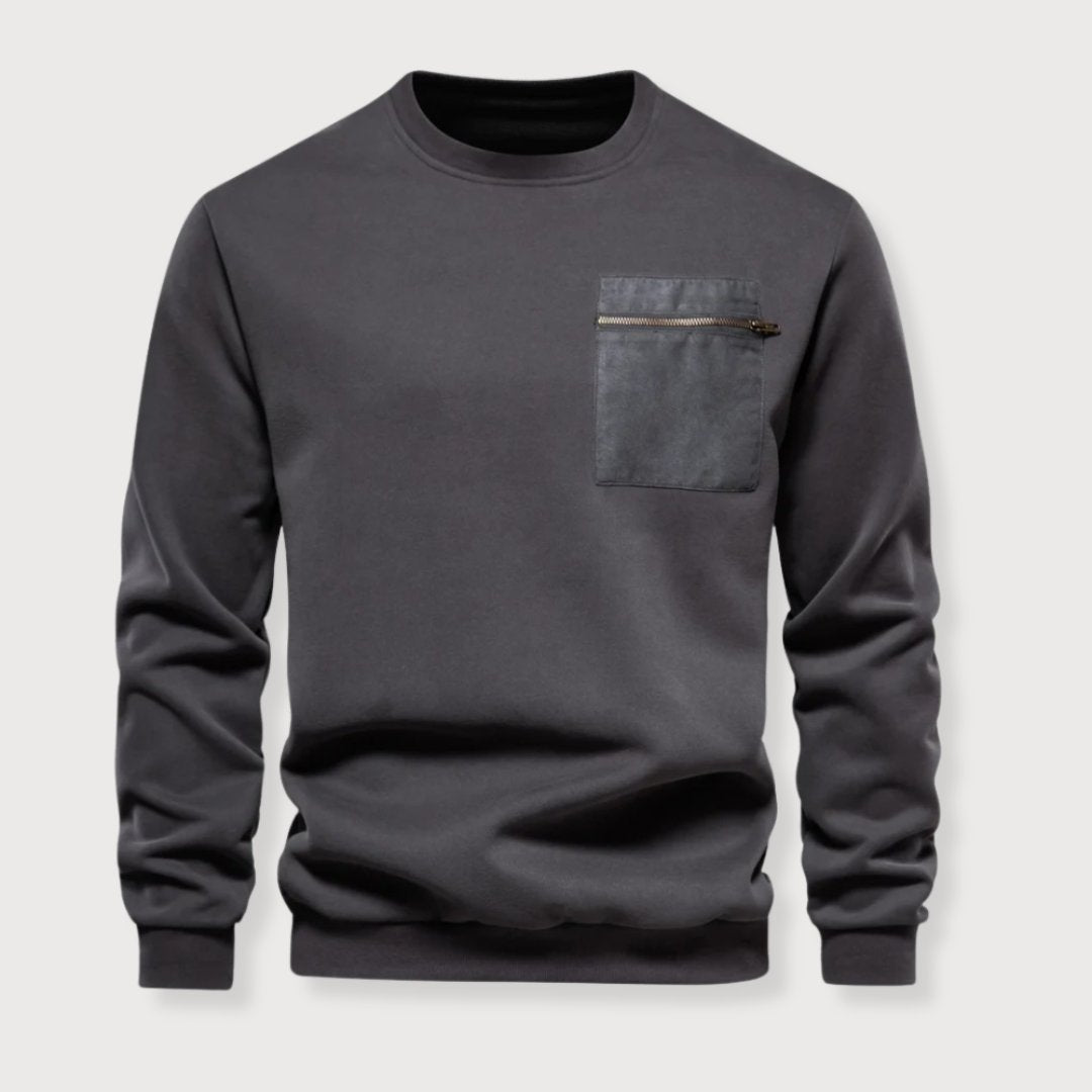 Casual Zip Sweater with Ribbed Bottom